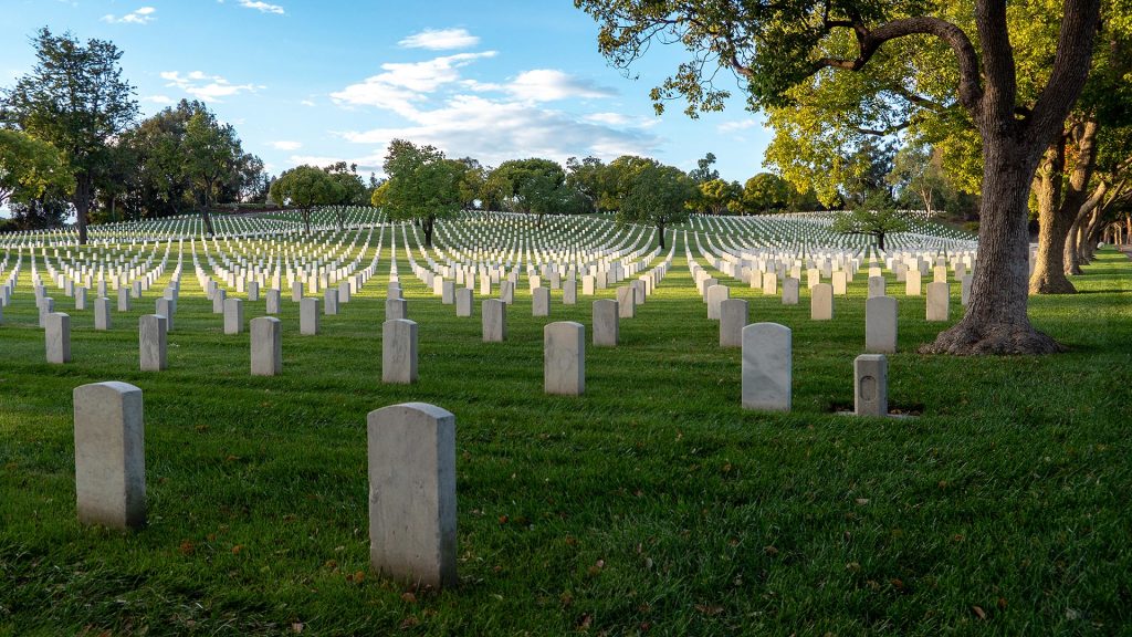 Graves at a Veterans Cemetery
